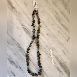 Phantom Quartz Gemstone Chips Necklace, Adjustable 925 Sterling Silver, NWT